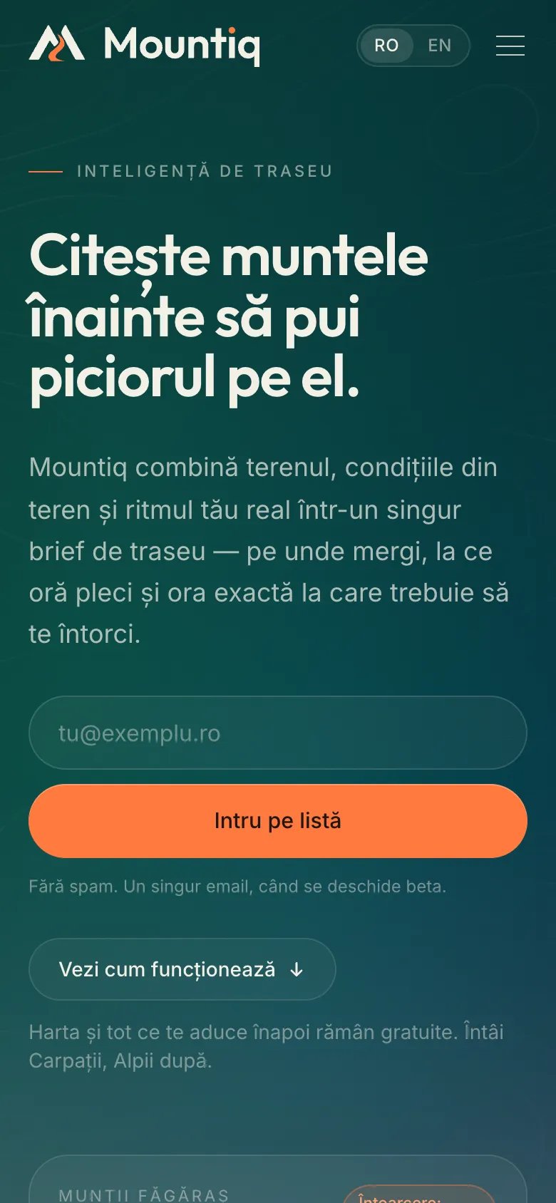 Mountiq pe telefon